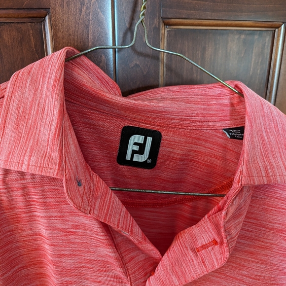 FootJoy Men's Heathered Red Polo Medium Pre-Owned Condition - Picture 3 of 6
